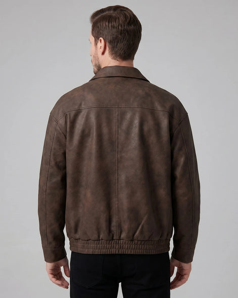 Men's Smart Casual Jacket PU Relaxed Fit Full-Zip - Valedrian — view 9
