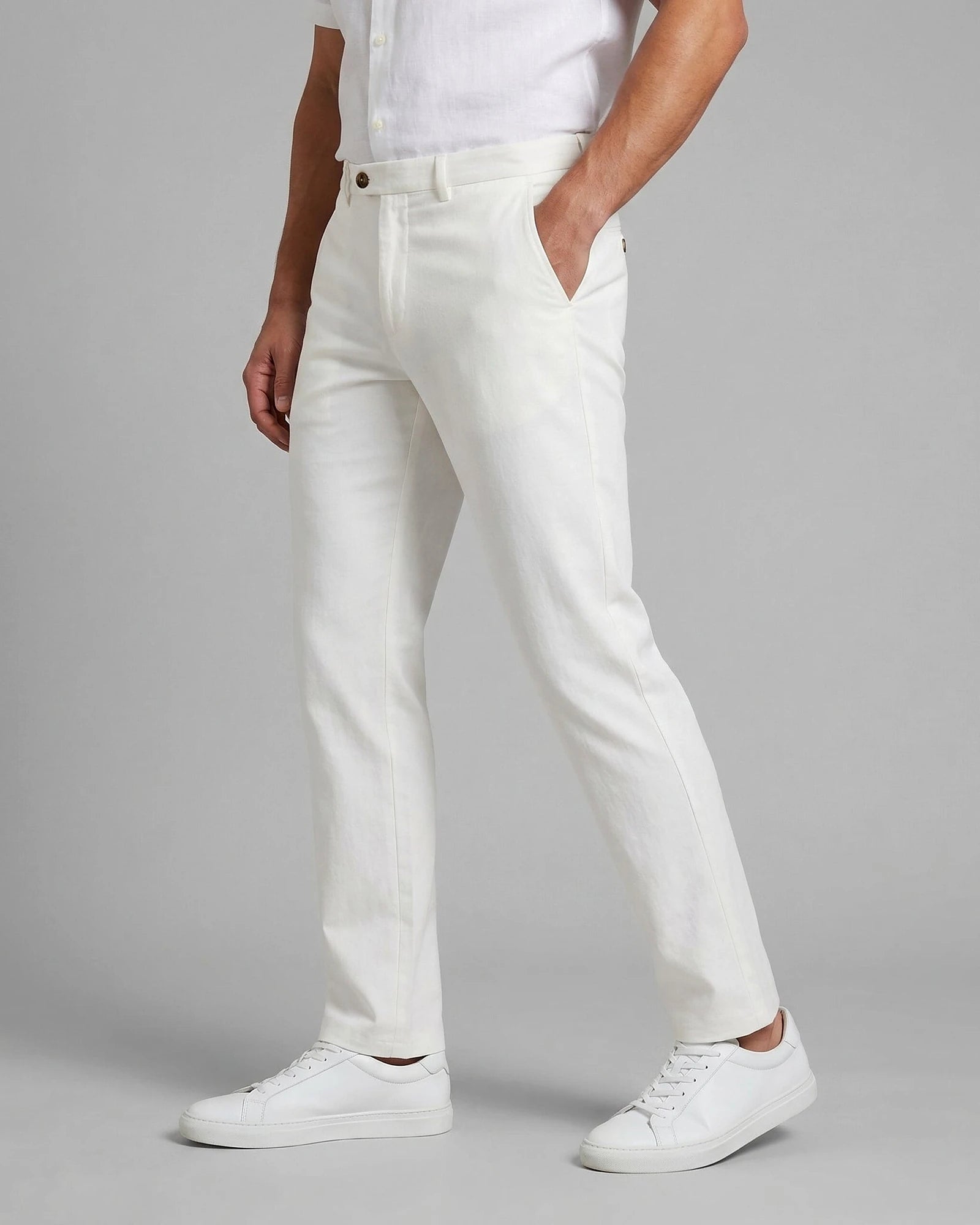 Men's Straight-Fit Chino Trousers 97% Cotton Navy Beige Sizes 28–40 – Valedrian — view 10