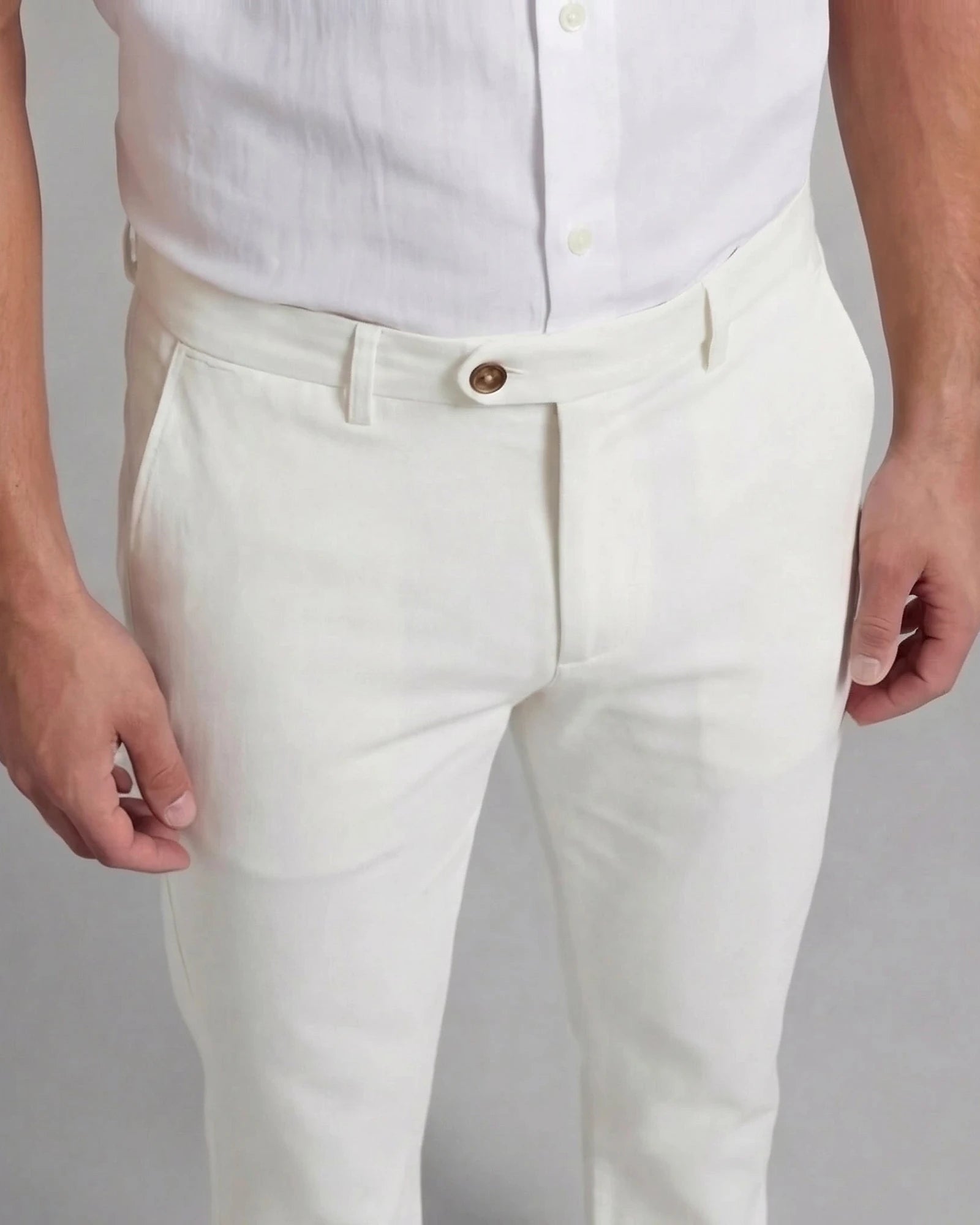 Men's Straight-Fit Chino Trousers 97% Cotton Navy Beige Sizes 28–40 – Valedrian — view 13
