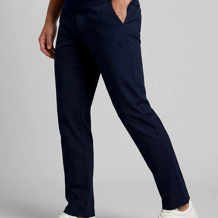 Men's Straight-Fit Chino Trousers 97% Cotton Navy Beige Sizes 28–40 – Valedrian