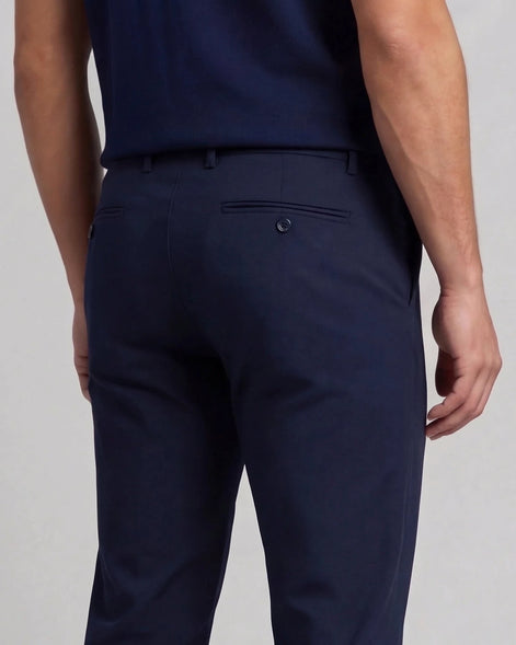 Men's Straight-Fit Chino Trousers 97% Cotton Navy Beige Sizes 28–40 – Valedrian — view 2