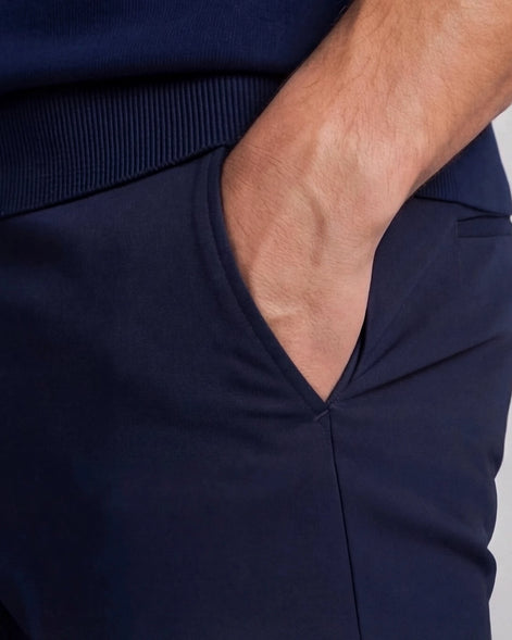 Men's Straight-Fit Chino Trousers 97% Cotton Navy Beige Sizes 28–40 – Valedrian — view 4