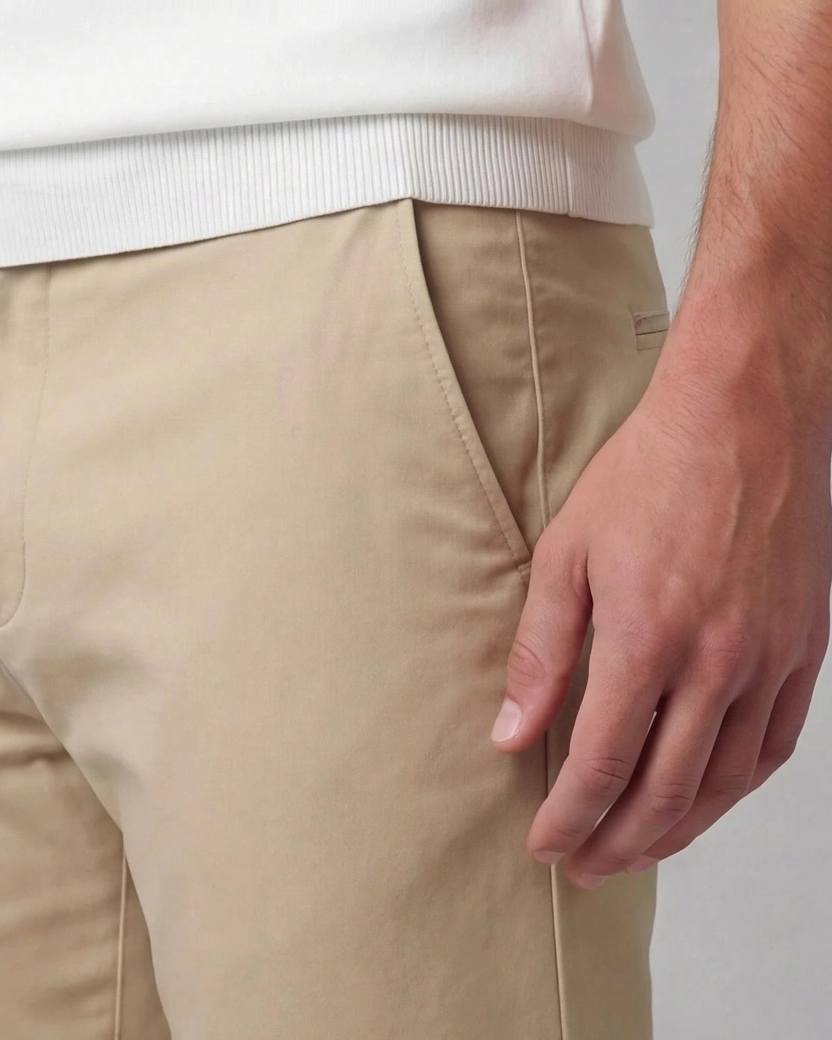 Men's Straight-Fit Chino Trousers 97% Cotton Navy Beige Sizes 28–40 – Valedrian — view 8