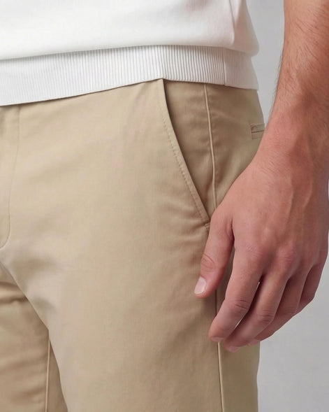 Men's Straight-Fit Chino Trousers 97% Cotton Navy Beige Sizes 28–40 – Valedrian — view 8