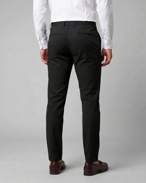 Men's Straight Leg Chino Trousers Cotton Blend, Blue or Black – Valedrian — view 10