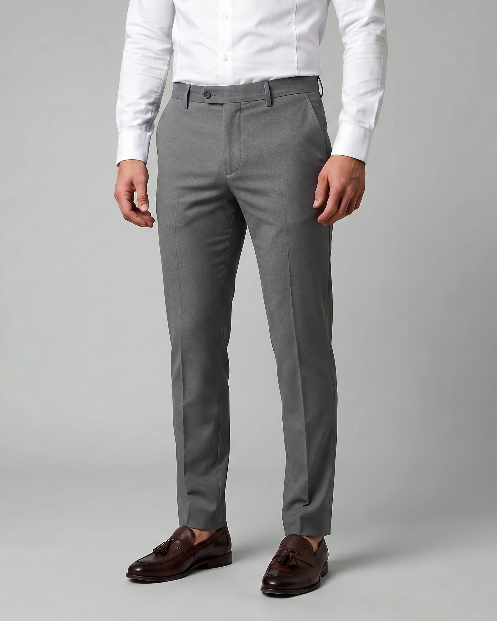 Men's Straight Leg Chino Trousers Cotton Blend, Blue or Black – Valedrian — view 5