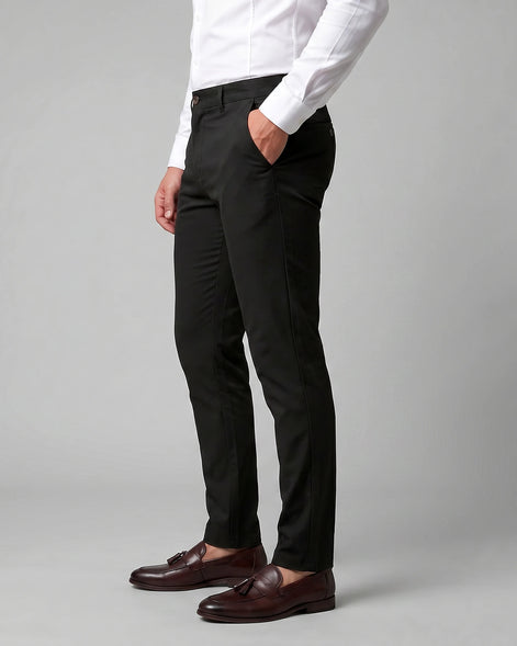 Men's Straight Leg Chino Trousers Cotton Blend, Blue or Black – Valedrian — view 9