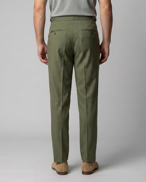 Men's Straight Leg High Waist Trousers - Khaki & Black, Sizes 29–36 | Valedrian — view 13
