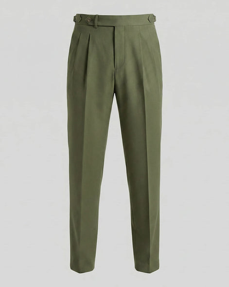 Men's Straight Leg High Waist Trousers - Khaki & Black, Sizes 29–36 | Valedrian — view 15