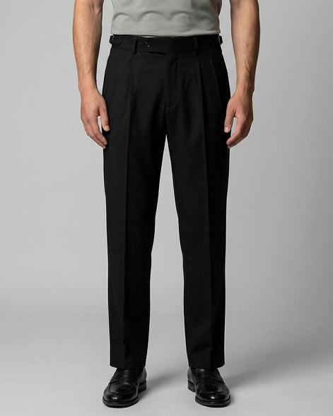 Men's Straight Leg High Waist Trousers - Khaki & Black, Sizes 29–36 | Valedrian — view 16
