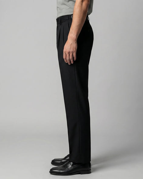 Men's Straight Leg High Waist Trousers - Khaki & Black, Sizes 29–36 | Valedrian — view 17