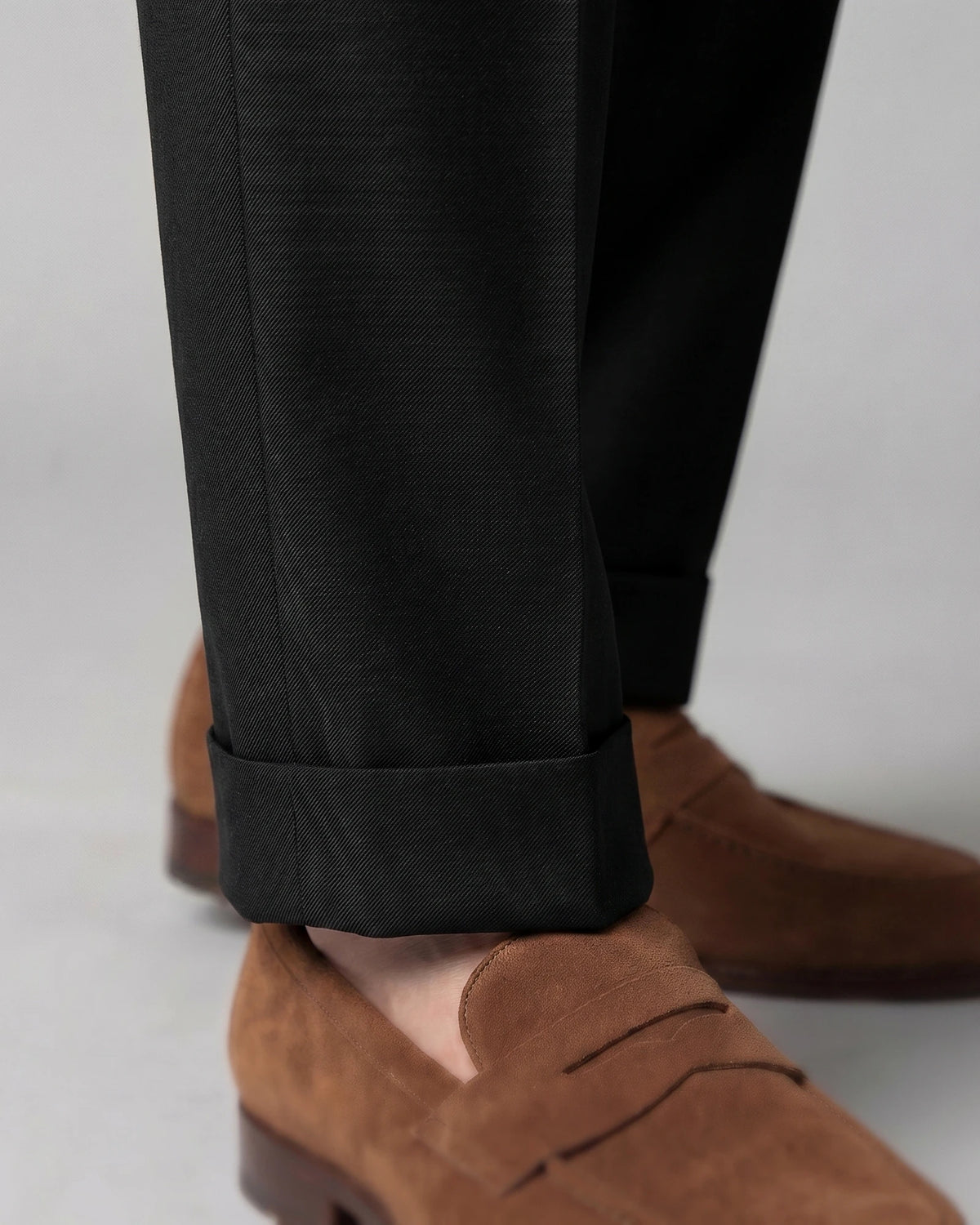 Men's Straight Leg High Waist Trousers - Khaki & Black, Sizes 29–36 | Valedrian — view 19