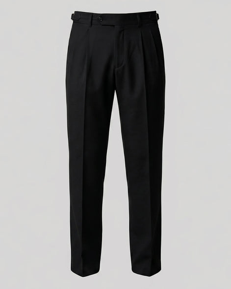 Men's Straight Leg High Waist Trousers - Khaki & Black, Sizes 29–36 | Valedrian — view 20