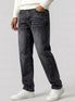 Men's Straight Leg Jeans Dark Grey & Light Blue Denim Mid-Rise Stretch - Valedrian