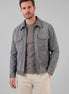 Men's Suede Blend Jacket Zip-Collar Grey & Black Casual Outerwear - Valedrian