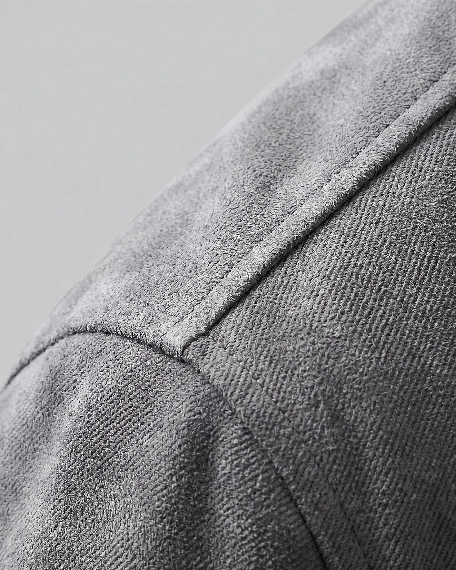Men's Suede Blend Jacket Zip-Collar Grey & Black Casual Outerwear - Valedrian — view 4