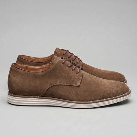 Men's Suede Derby Shoes Brown Lace-Up Cupsole - Valedrian — view 2