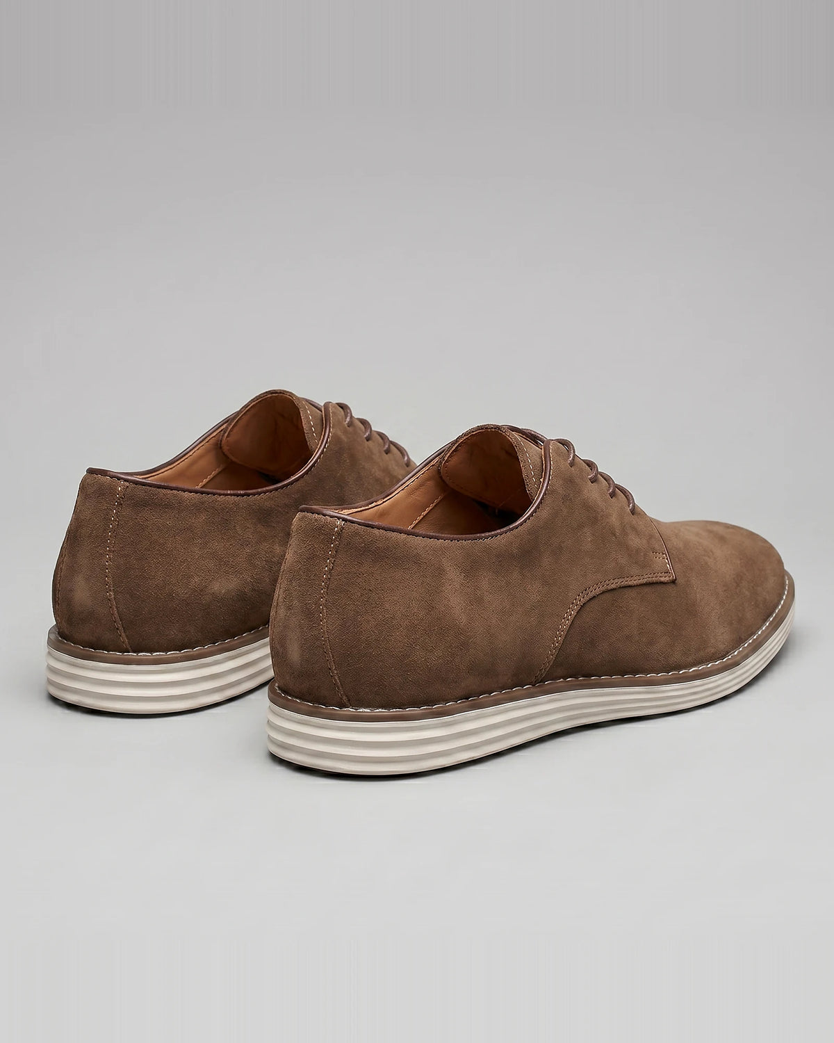 Men's Suede Derby Shoes Brown Lace-Up Cupsole - Valedrian — view 3