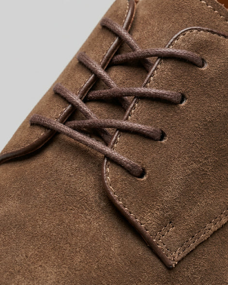 Men's Suede Derby Shoes Brown Lace-Up Cupsole - Valedrian — view 4
