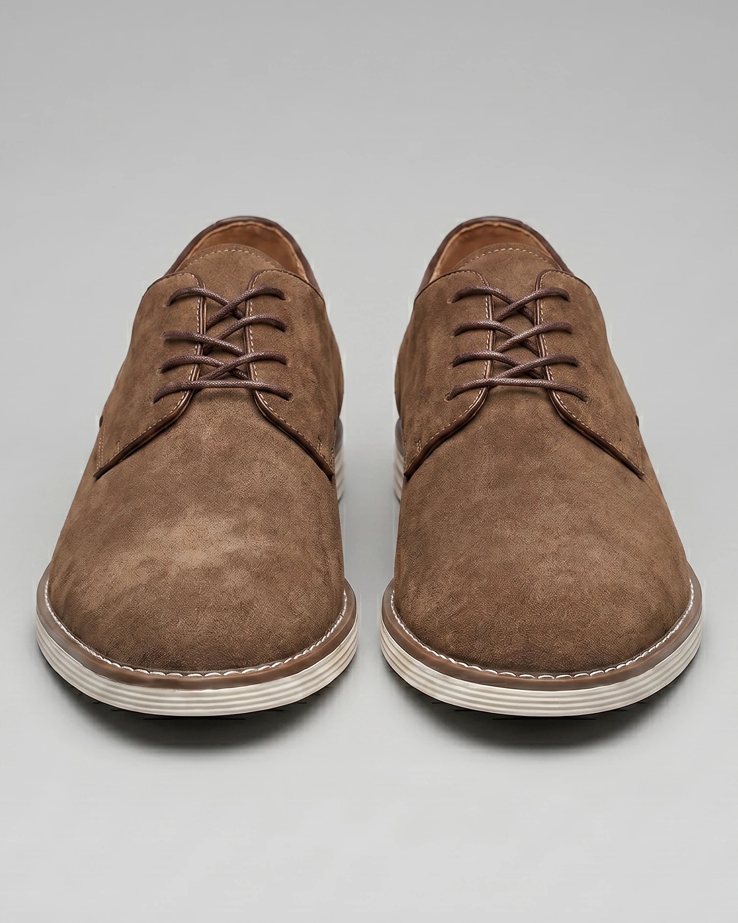 Men's Suede Derby Shoes Brown Lace-Up Cupsole - Valedrian — view 5