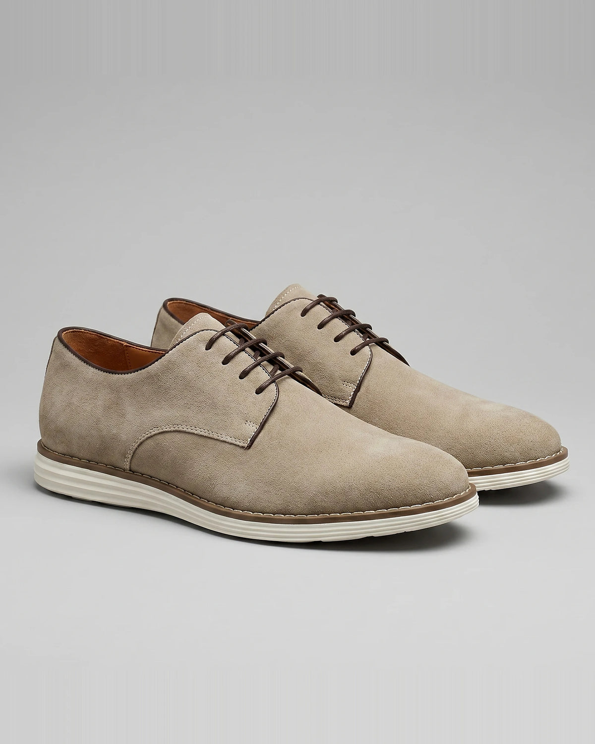 Men's Suede Derby Shoes Brown Lace-Up Cupsole - Valedrian — view 6