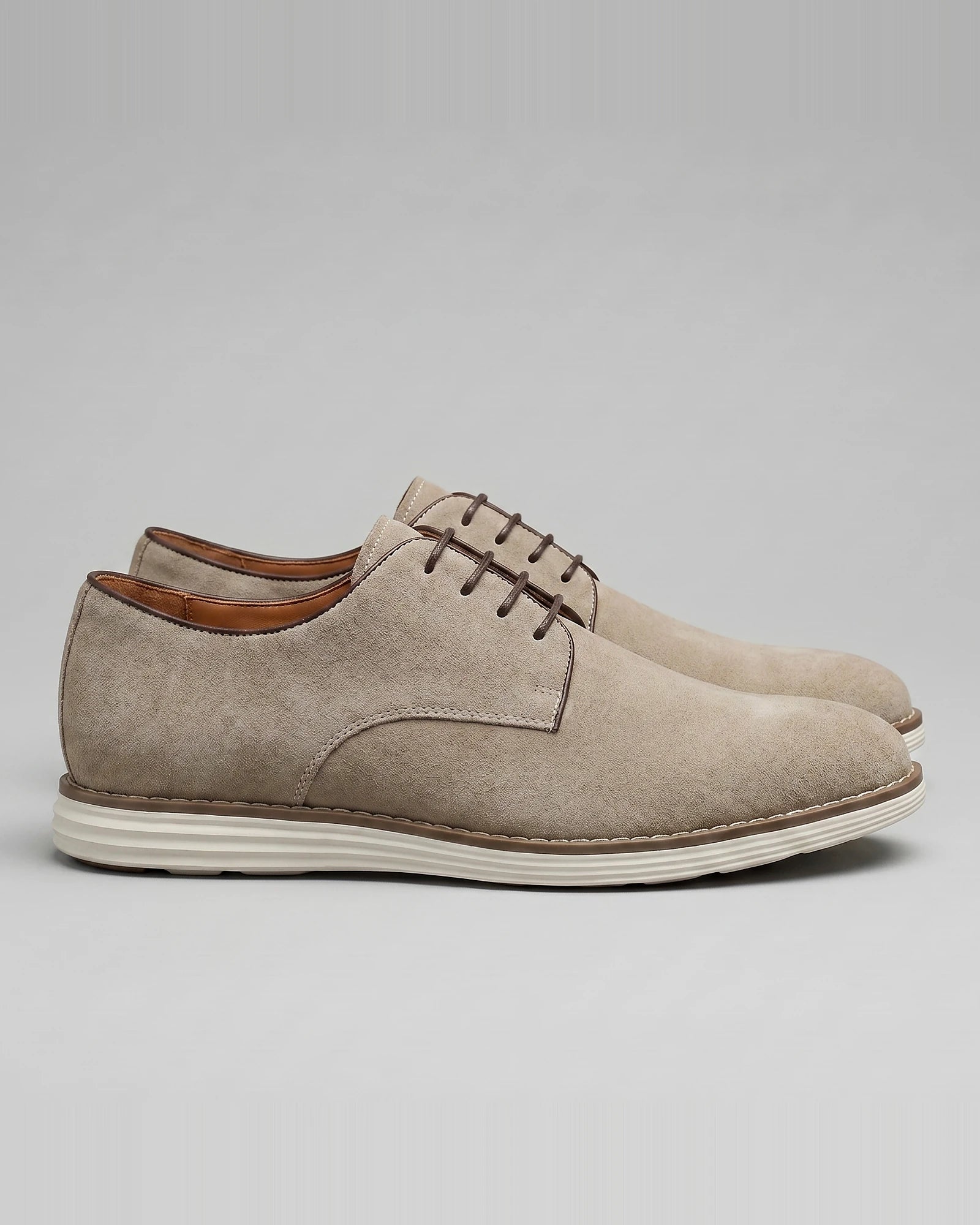 Men's Suede Derby Shoes Brown Lace-Up Cupsole - Valedrian — view 7