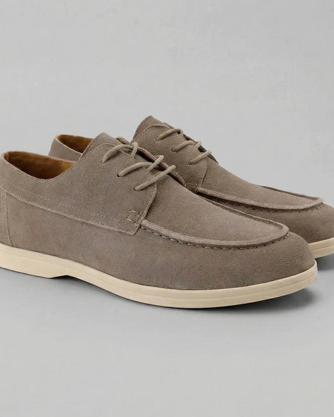 Men's Suede Lace-Up Shoes in Mocha with Lightweight Sole - Valedrian