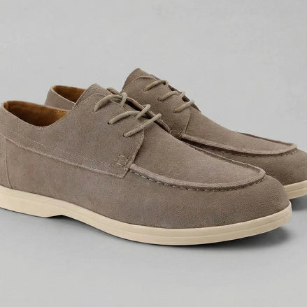 Men's Suede Lace-Up Shoes in Mocha with Lightweight Sole - Valedrian