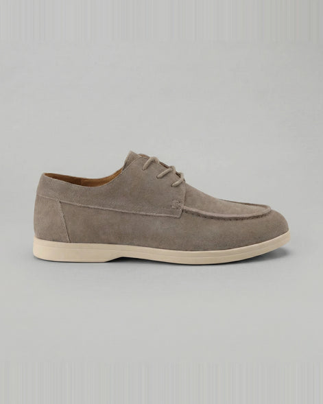 Men's Suede Lace-Up Shoes in Mocha with Lightweight Sole - Valedrian — view 2