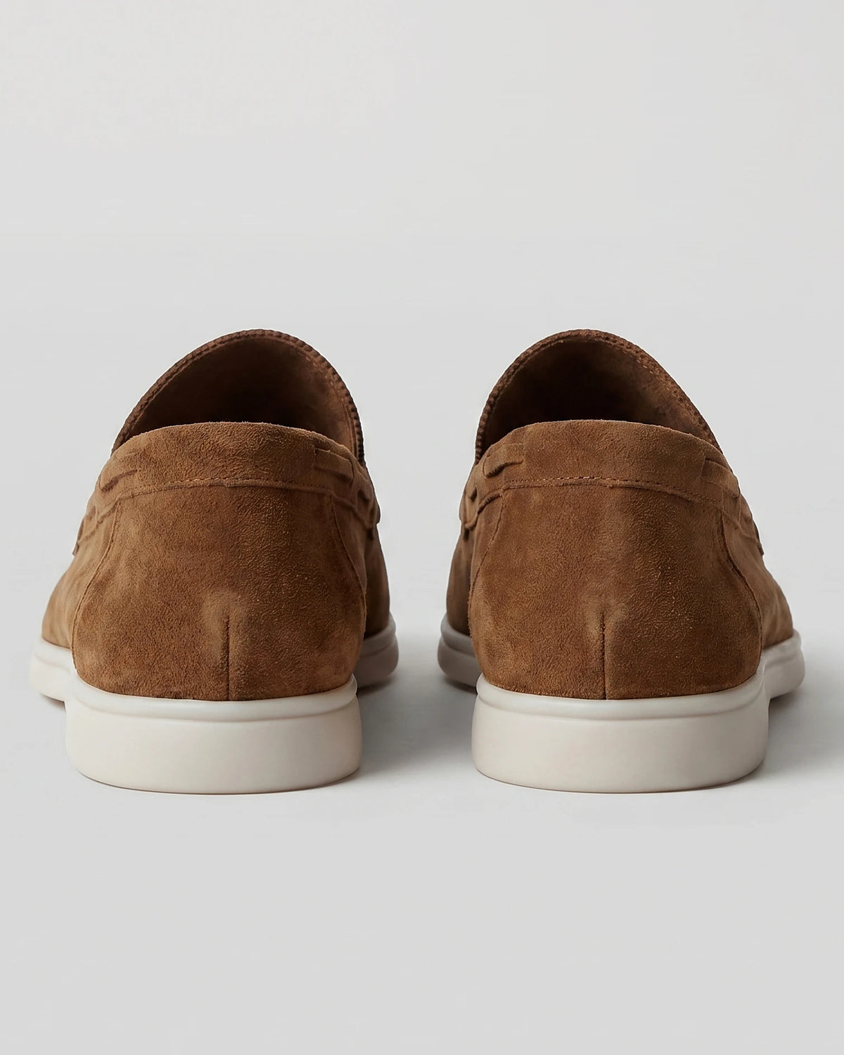 Men's Suede Loafers Light Beige Slip-On Shoes - Valedrian — view 17