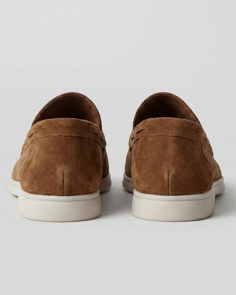Men's Suede Loafers Light Beige Slip-On Shoes - Valedrian — view 17