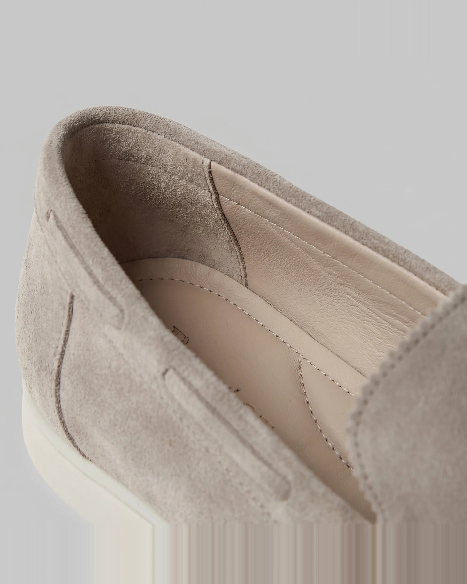 Men's Suede Loafers Light Beige Slip-On Shoes - Valedrian — view 2