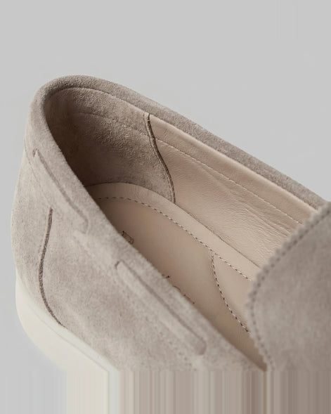 Men's Suede Loafers Light Beige Slip-On Shoes - Valedrian — view 2