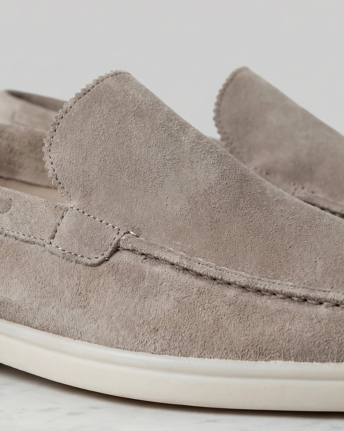 Men's Suede Loafers Light Beige Slip-On Shoes - Valedrian — view 3
