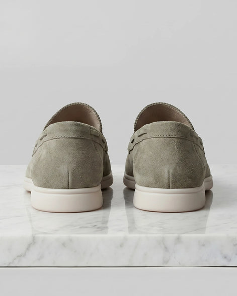 Men's Suede Loafers Light Beige Slip-On Shoes - Valedrian — view 7