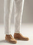 Men's Suede Loafers Navy Blue Rubber Sole Slip-On - Valedrian