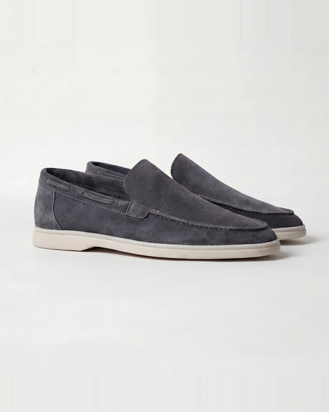 Men's Suede Loafers Slip-On Low Profile Light Beige – Valedrian — view 11