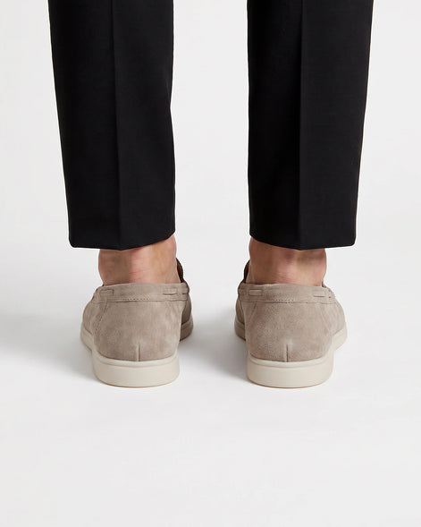 Men's Suede Loafers Slip-On Low Profile Light Beige – Valedrian — view 5