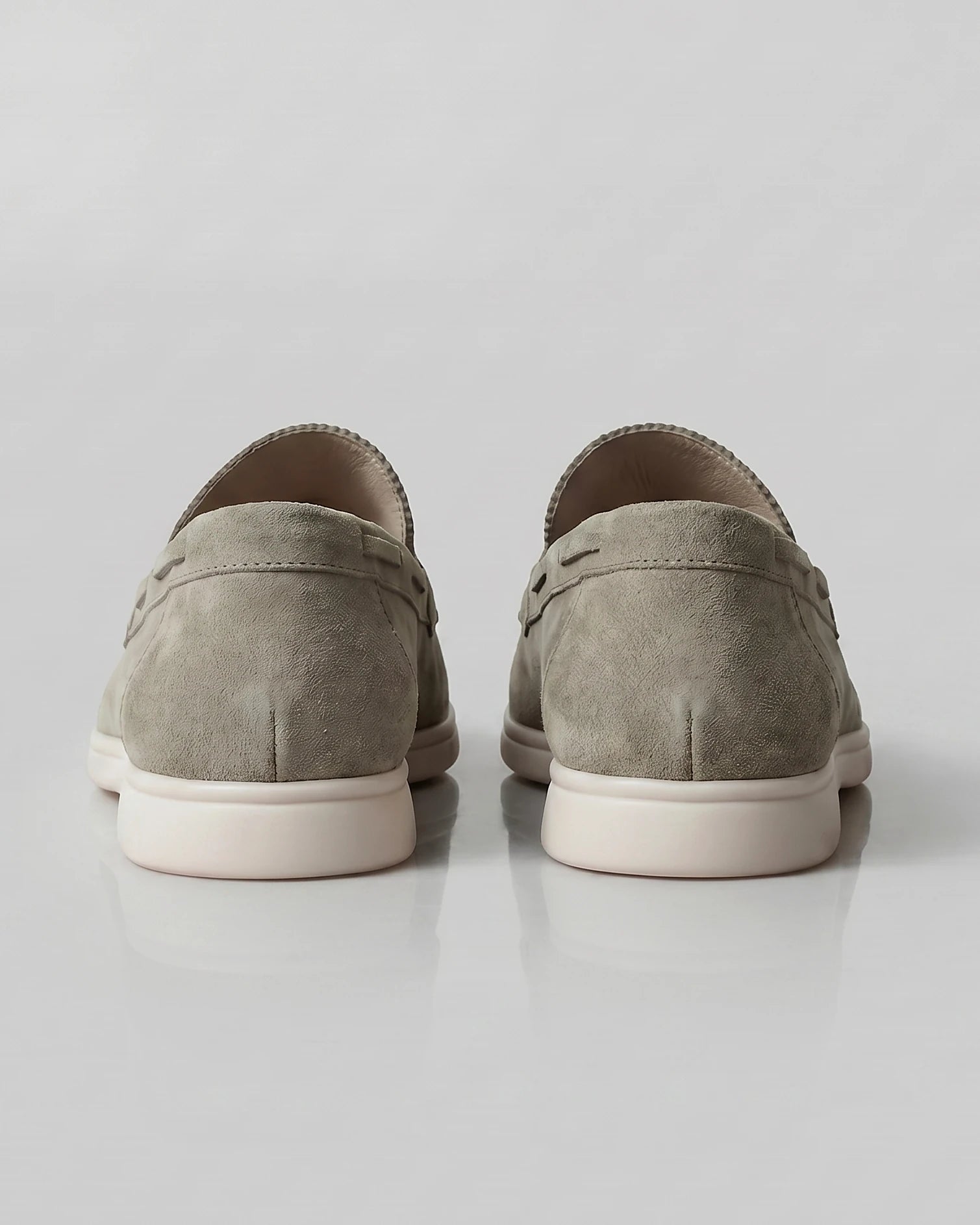 Men's Suede Loafers Slip-On Low Profile Light Beige – Valedrian — view 9