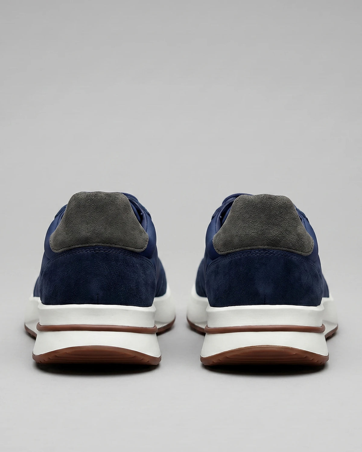 Men's Suede & Nylon Panel Trainers – White & Black, UK 5–10 | Valedrian — view 18