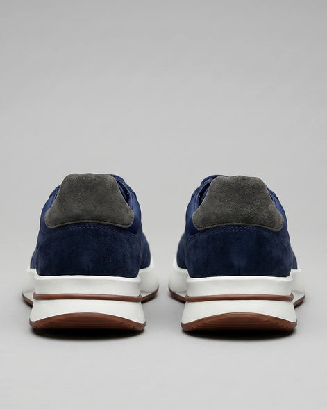 Men's Suede & Nylon Panel Trainers – White & Black, UK 5–10 | Valedrian — view 18