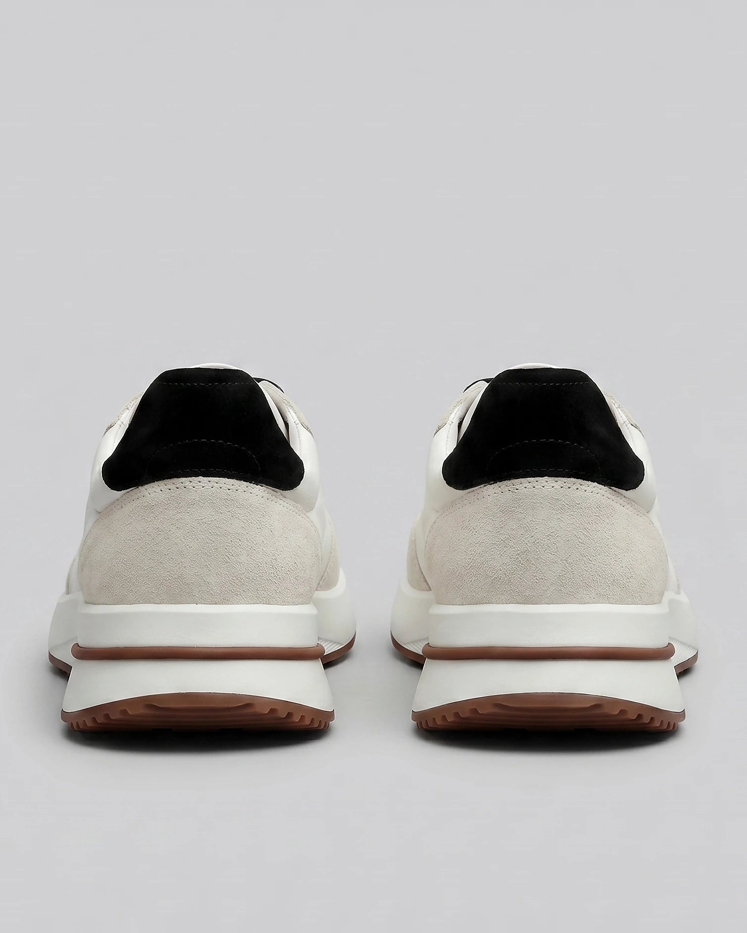 Men's Suede & Nylon Panel Trainers – White & Black, UK 5–10 | Valedrian — view 3