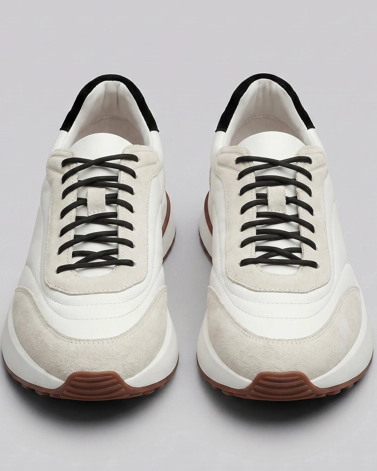 Men's Suede & Nylon Panel Trainers – White & Black, UK 5–10 | Valedrian — view 5