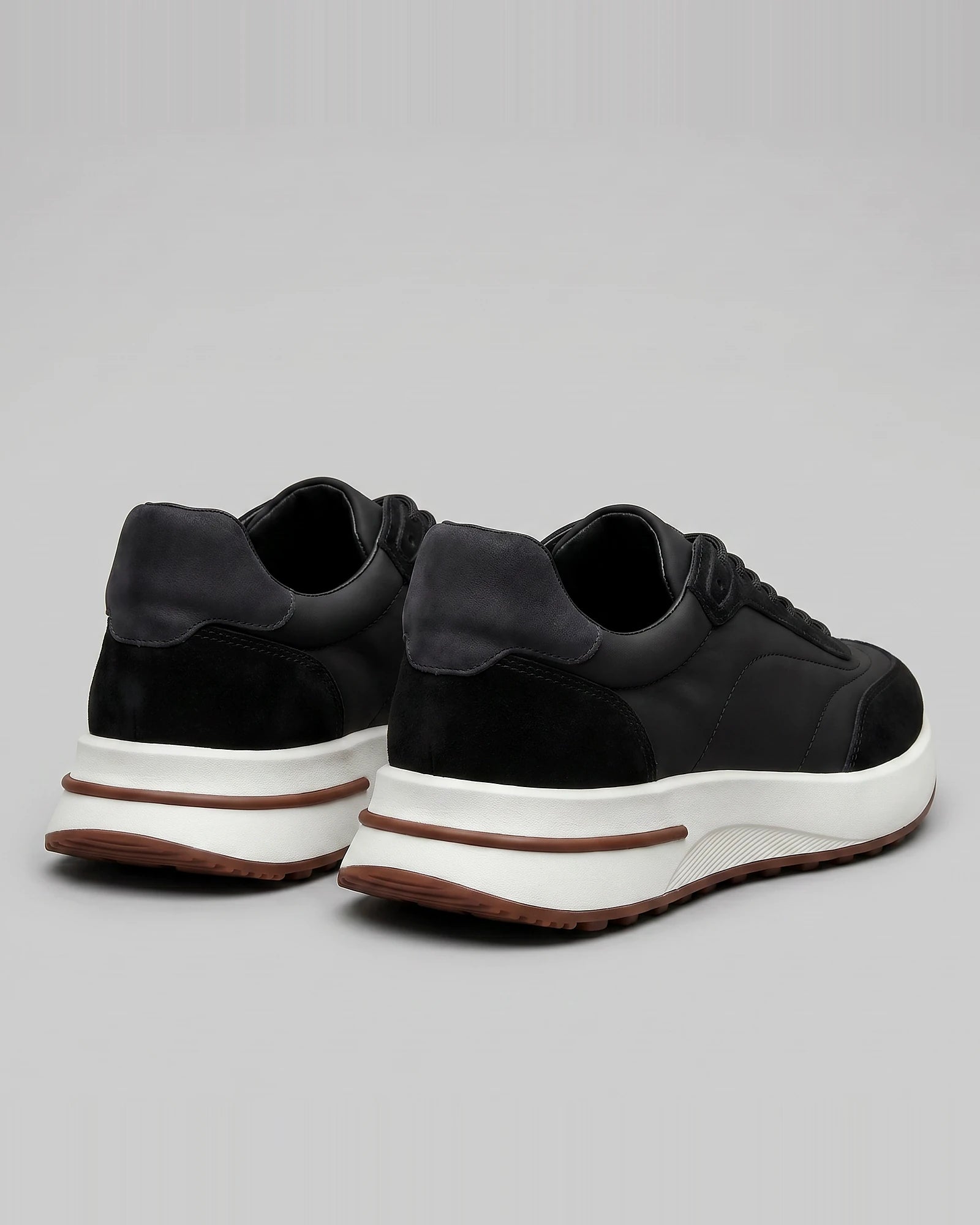 Men's Suede & Nylon Panel Trainers – White & Black, UK 5–10 | Valedrian — view 8