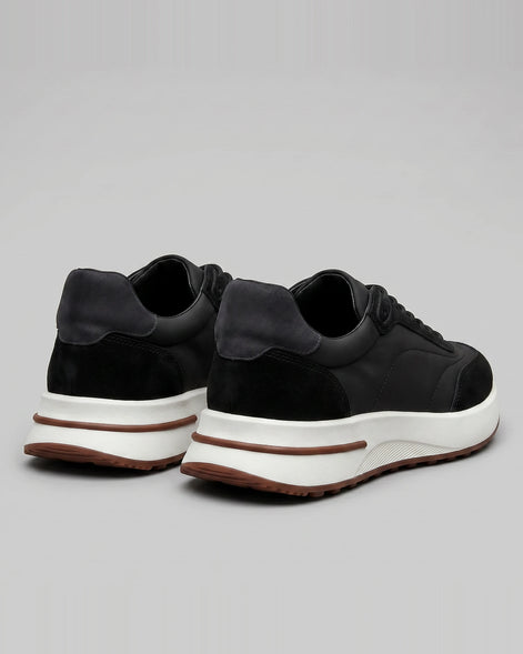Men's Suede & Nylon Panel Trainers – White & Black, UK 5–10 | Valedrian — view 8