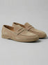 Men's Suede Penny Loafers Beige Rubber Sole Sizes 5–9.5 – Valedrian