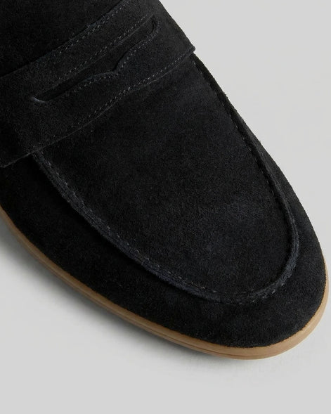 Men's Suede Penny Loafers Beige Rubber Sole Sizes 5–9.5 – Valedrian — view 7