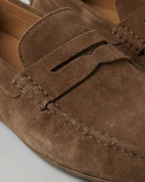 Men's Suede Penny Loafers Brown Rubber Sole Sizes 5–9.5 – Valedrian — view 3