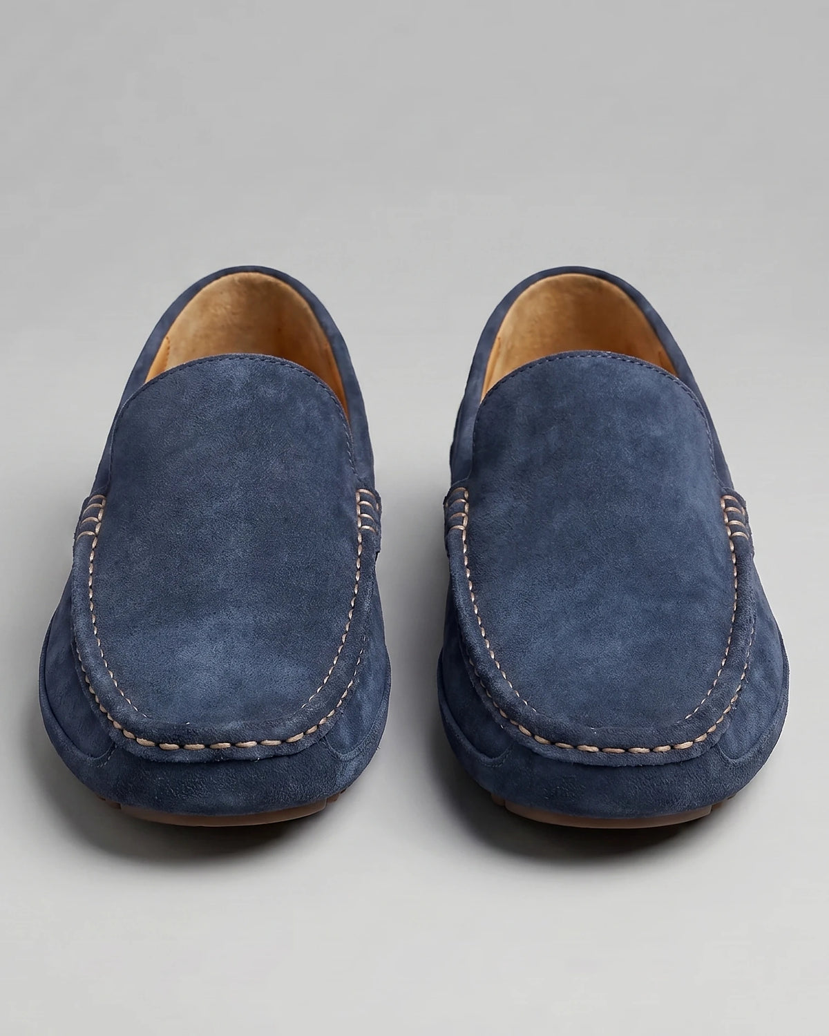 Men's Suede Slip-On Loafers Khaki Rubber Sole - Valedrian — view 10