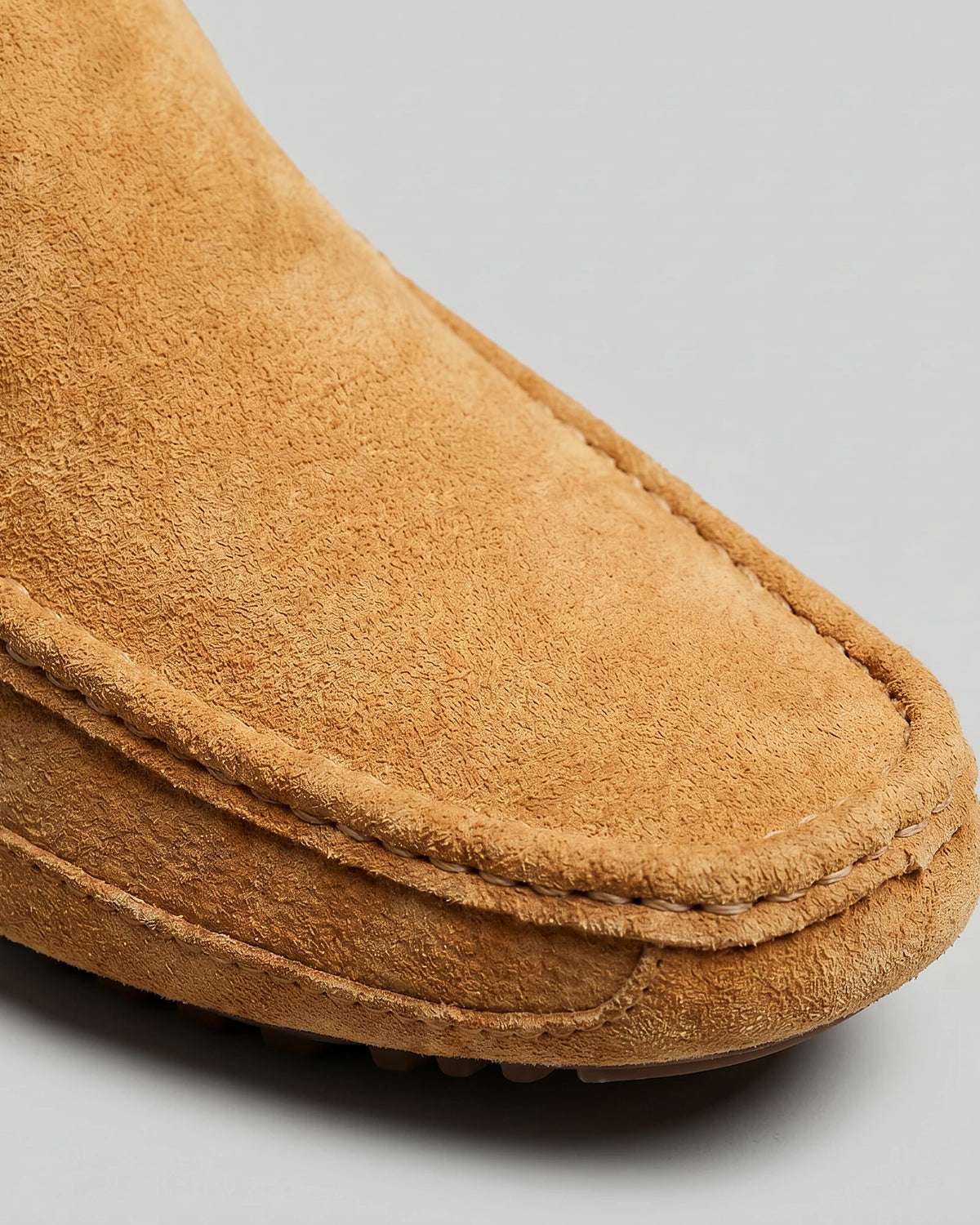 Men's Suede Slip-On Loafers Khaki Rubber Sole - Valedrian — view 14